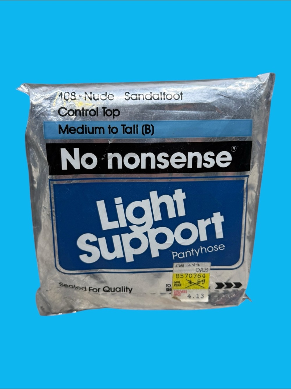 1990 No Nonsense Light Support Pantyhose Medium To Tall B Sandalfoot 108 Nude